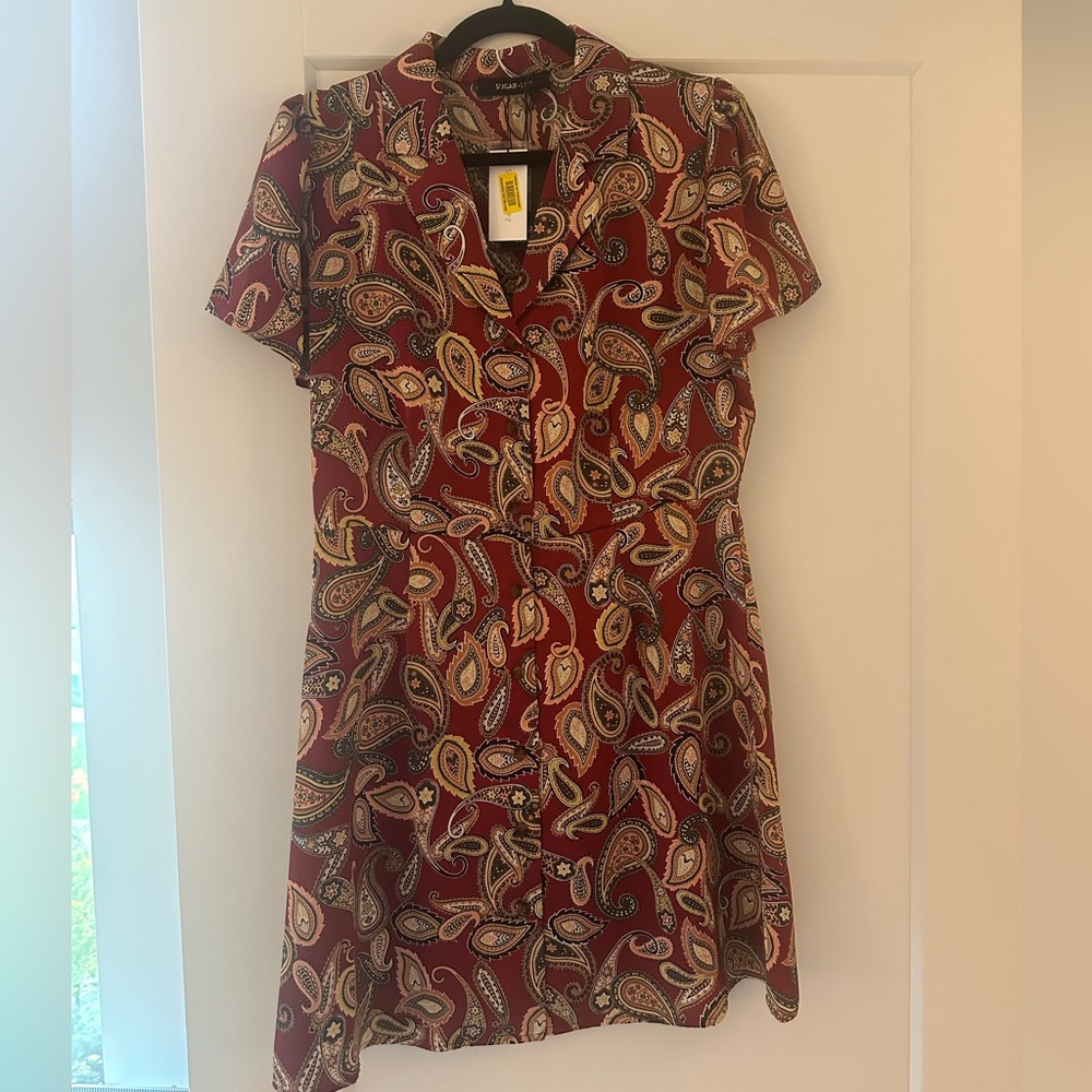 Sugar Lips Red Paisley Mini Dress